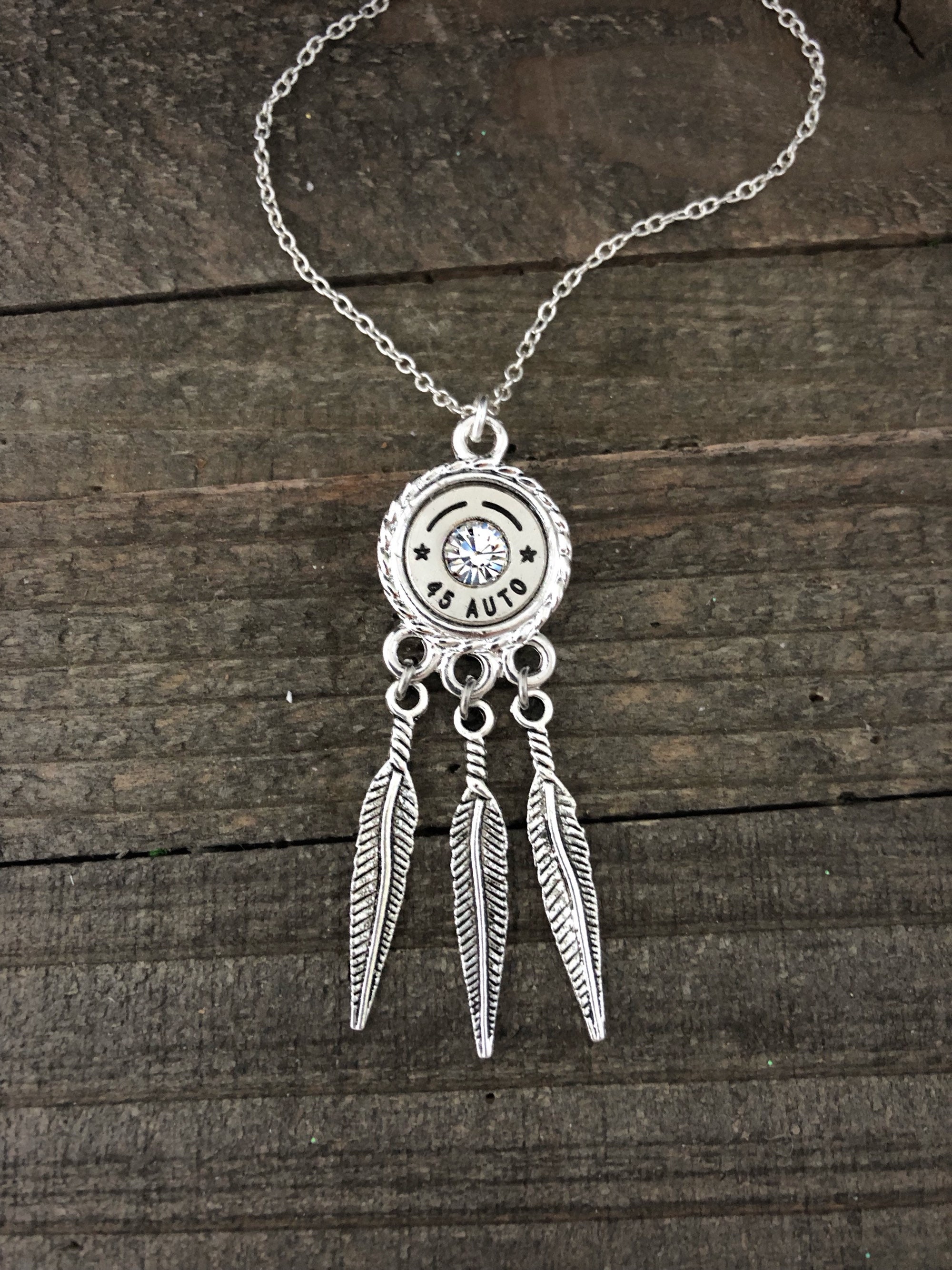 dreamcatcher necklace dream catcher jewelry bullet necklace Etsy