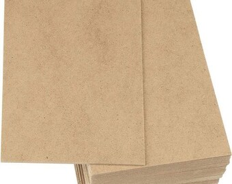 May include: A stack of brown craft paper sheets. The paper is textured and has a natural, rustic look.