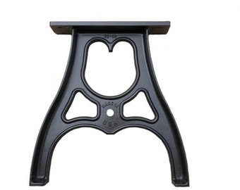 28" - 1 Pair Cast Aluminum Table Legs | Vintage & Industrial Tables | Dining Table Height | Made in USA | Unpainted. 28" High   Black opt