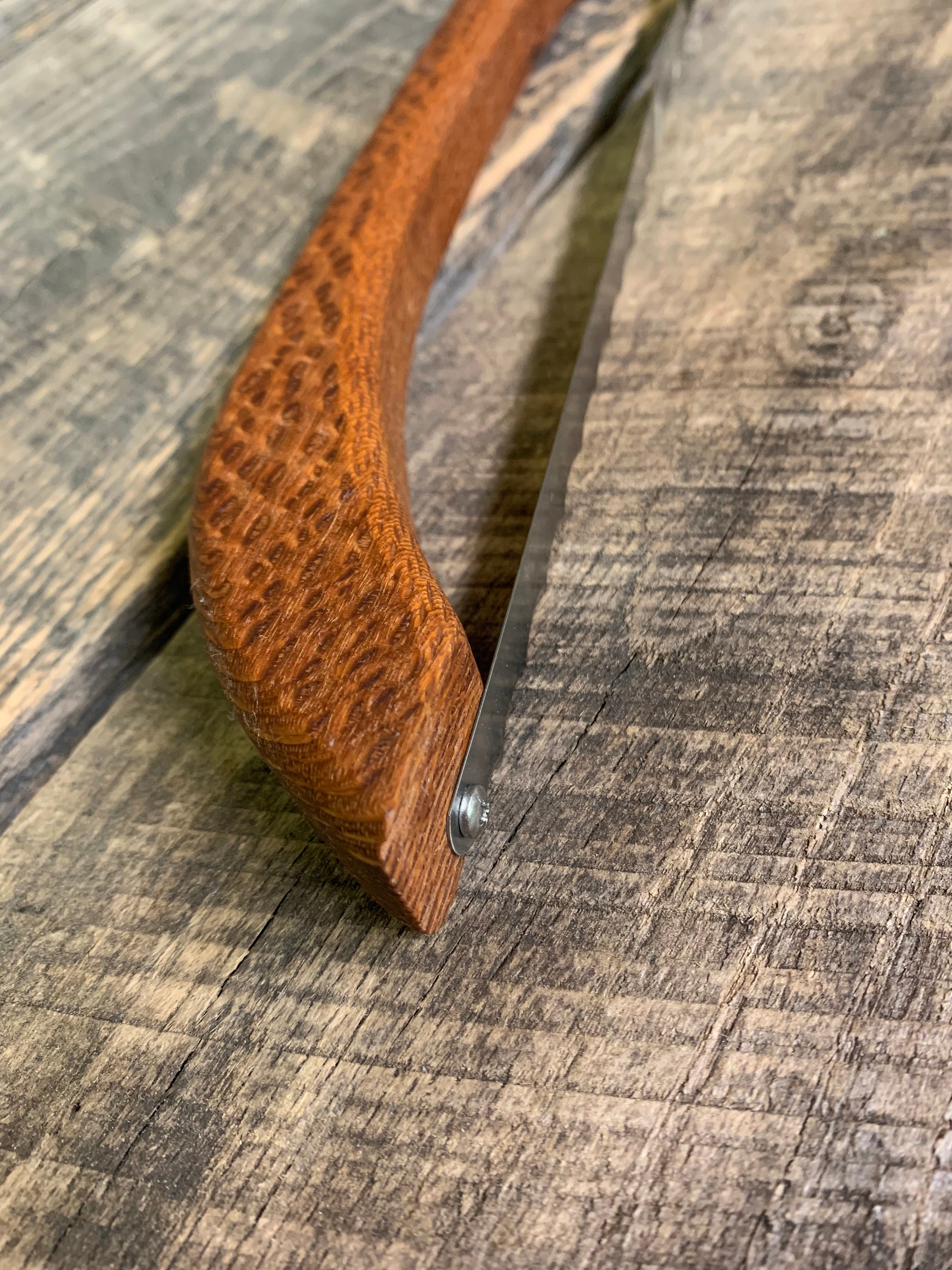 Leopard wood Bow Knife Bread knife Blade Cover Stainless Etsy