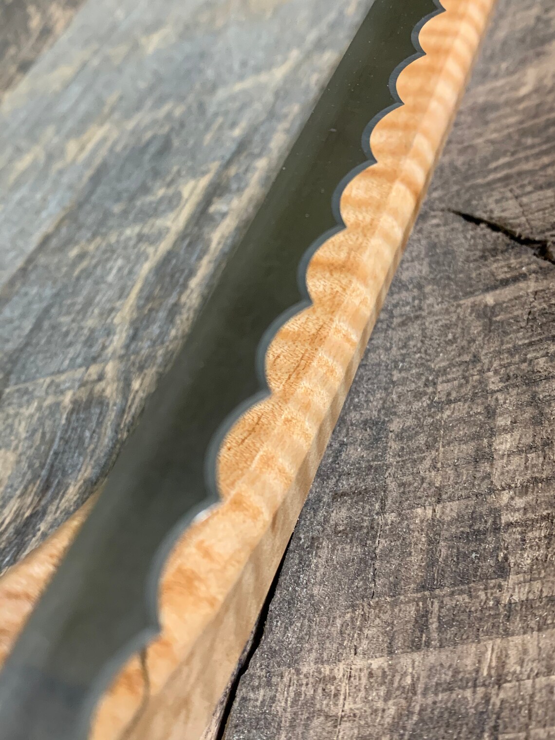 Curly Maple Bow Knife Bread Knife Blade Cover Stainless Etsy