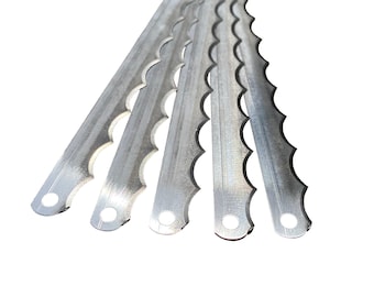 10 hojas de cuchillo de pan/arco de acero inoxidable / con tornillos de acero inoxidable y patrón para mango de madera / Hecho en EE. UU. / Sin aranceles /