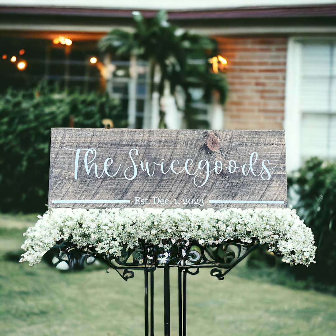 Entering Est. Sign Last Name Sign | Est. Date | Wedding Entrance Sign | Custom Wedding ...