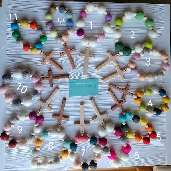 Handheld Felt Ball Rosary Decade (choose variation or msg me) limited quantities available