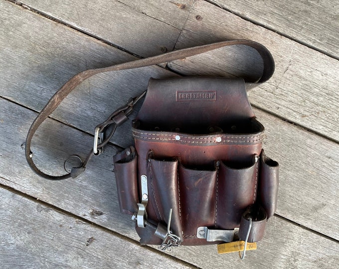Tool Pouch Craftsman 940487 Leather Electrician Belt Tape Chain