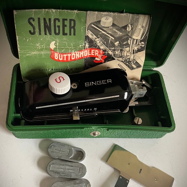 Singer Button Hole Attachment - Singer Sewing Machine - Monogram Eyelet Buttonhole Maker - Straight Shaft Singer Sewing Machine Buttonhole