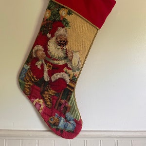 Needlepoint Christmas Stocking Personalized Santa Stocking Angel Stocking  Reindeer and Nutcracker Traditional Stocking Gifts for Family 