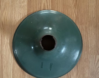 Vintage Green Enamel Light Shade: Industrial Pendant Lighting, 14" Diameter