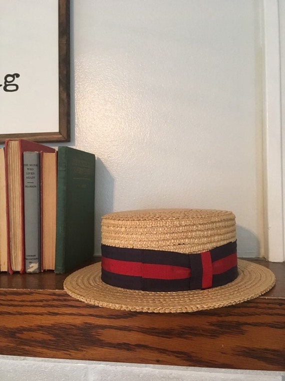 Campaign Straw Porkie Hat - July 4th Red White Blu