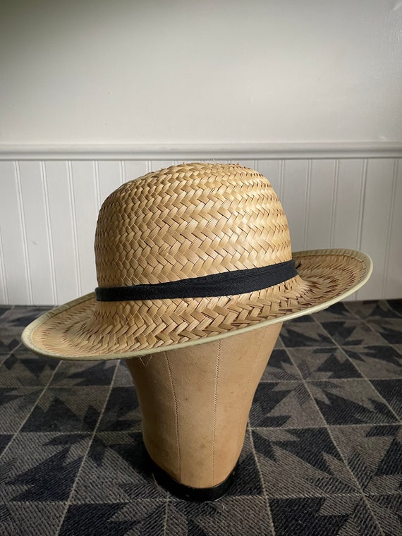 Amish Straw Hat Boys Summer Straw Wide 