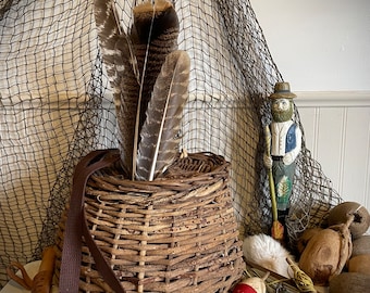 Wicker Fishing Creel Wicker Fishermans Trout Creel Decor Fly Fishing Reed  Fishermans Waders Pannier Basket Anglers Vintage Rigging 
