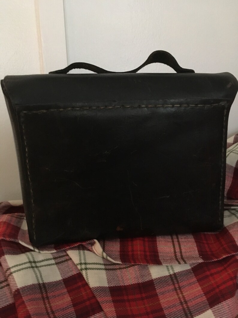 Black leather camera bag travel luggage