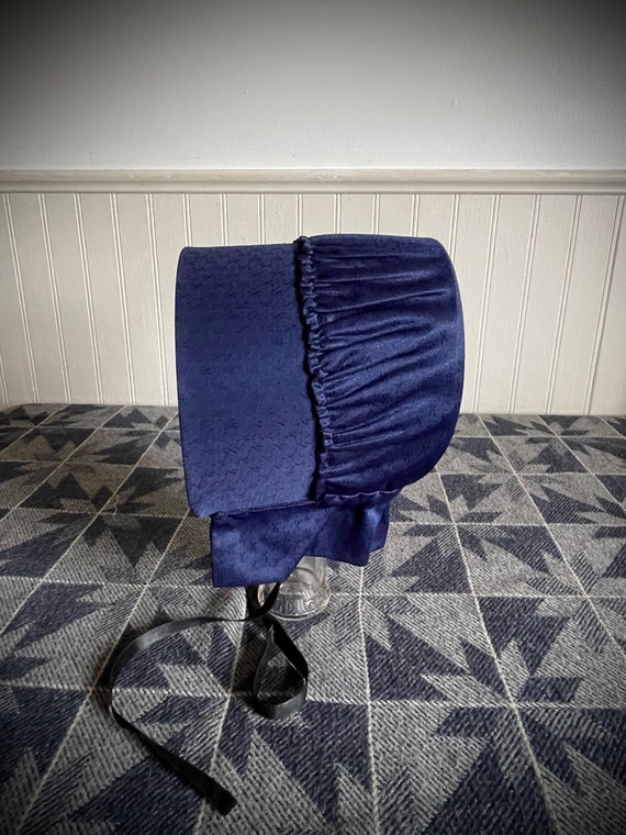 Blue Amish Bonnet Girl's Mennonite Hat - Hand Made