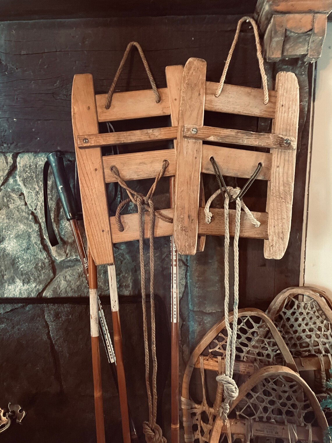 Wooden Ice Shoes Ice Fishing Cleats Snowshoe Cabin Teepee Etsy