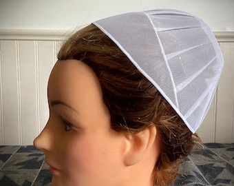White Mennonite Prayer Covering - Eastern Style, No Ribbons