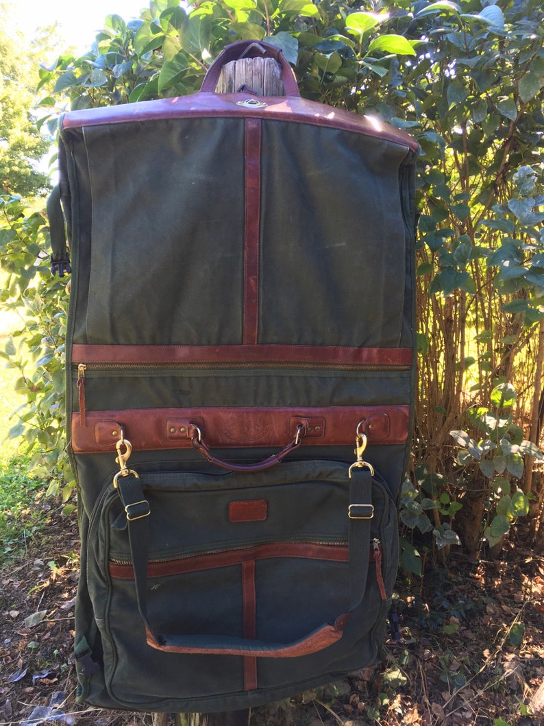 Orvis Luggage Battenkill Leather Garment Bag Orvis Leather Etsy
