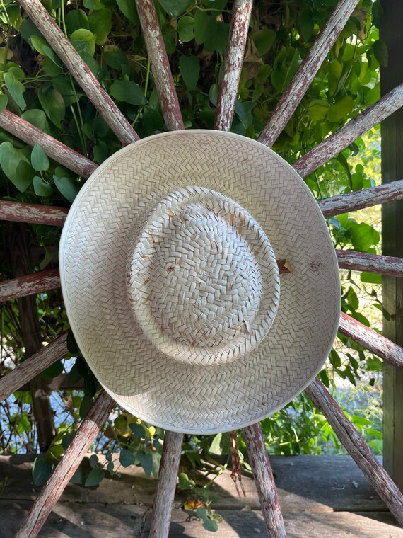 Straw Farmers Hat White Straw Cowgirl Hat Red White… Gem