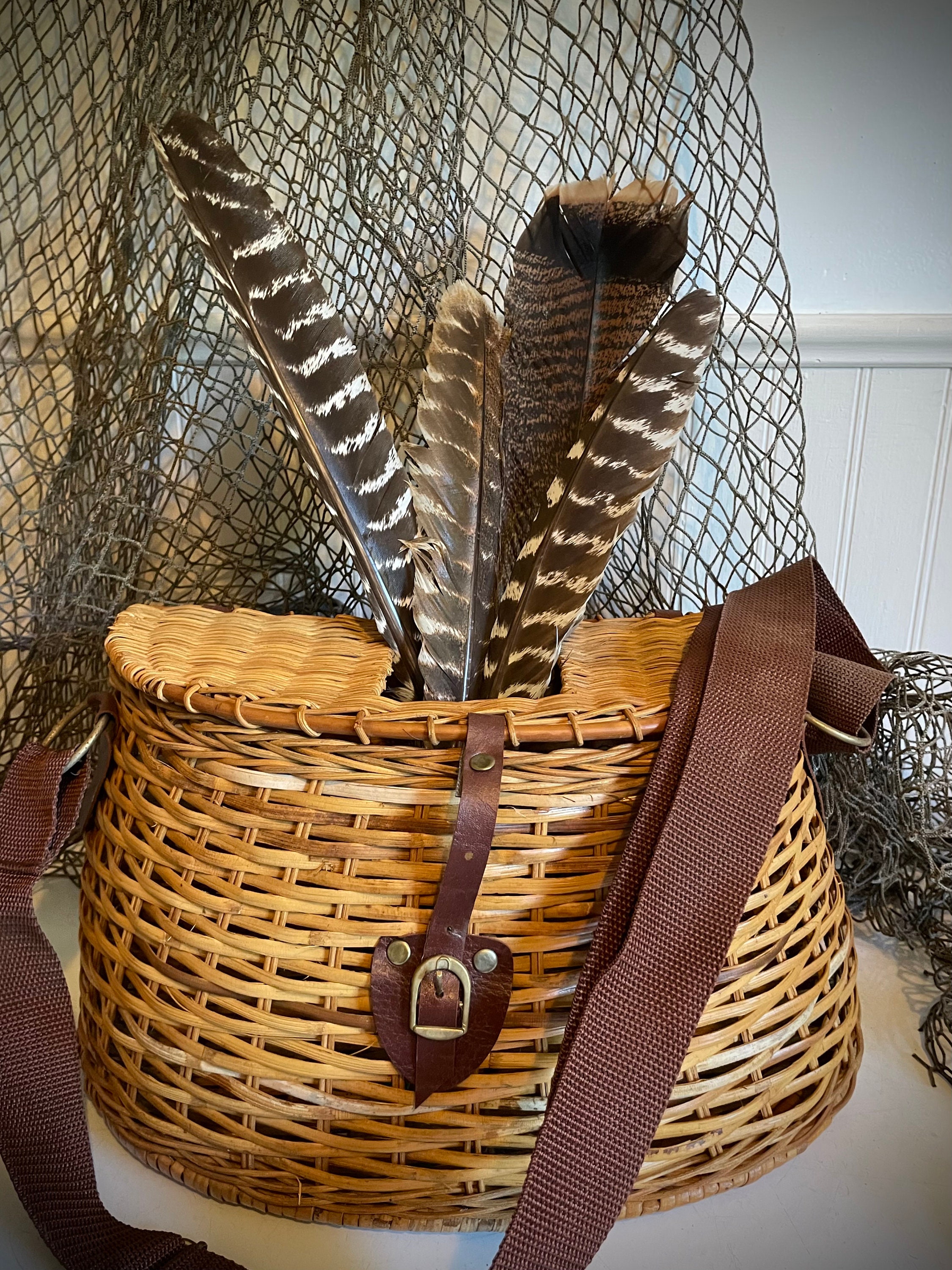 Wicker Fishing Creel Salmon Trout Creel Fishermans Decor Fly Fishing Reed  Creel Waders Pannier Basket Anglers Center Hole Creel 