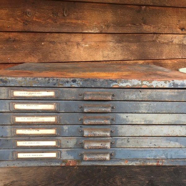 Antique Map File Cabinet Case Etsy