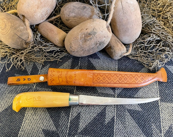 Marttiini Knife Leather Sheath Hand Ground Stainless Blade J Marttiini