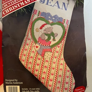 NEW SEALED COUNTED CROSS STITCH KIT BANAR DESIGNS SANTA CHRISTMAS STOCKING