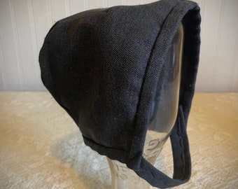 Gray Amish Boys Cap - Small Boy Hood - Baby Boys Black Winter Head Cap - Indiana Amish/Mennonite/German Baptist/Plain Childs Kapp