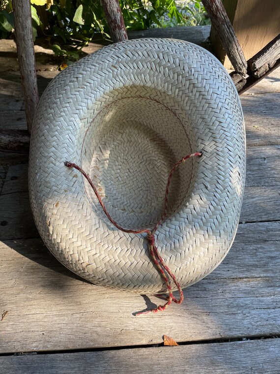 Straw Farmers Hat White Straw Cowgirl Hat Red White… Gem