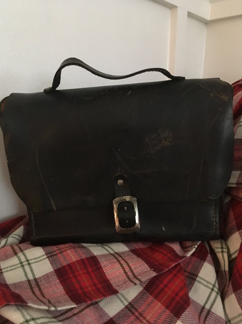 Black leather camera bag travel luggage