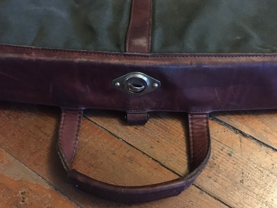 Orvis Luggage Battenkill Leather Garment Bag Orvis Leather Etsy