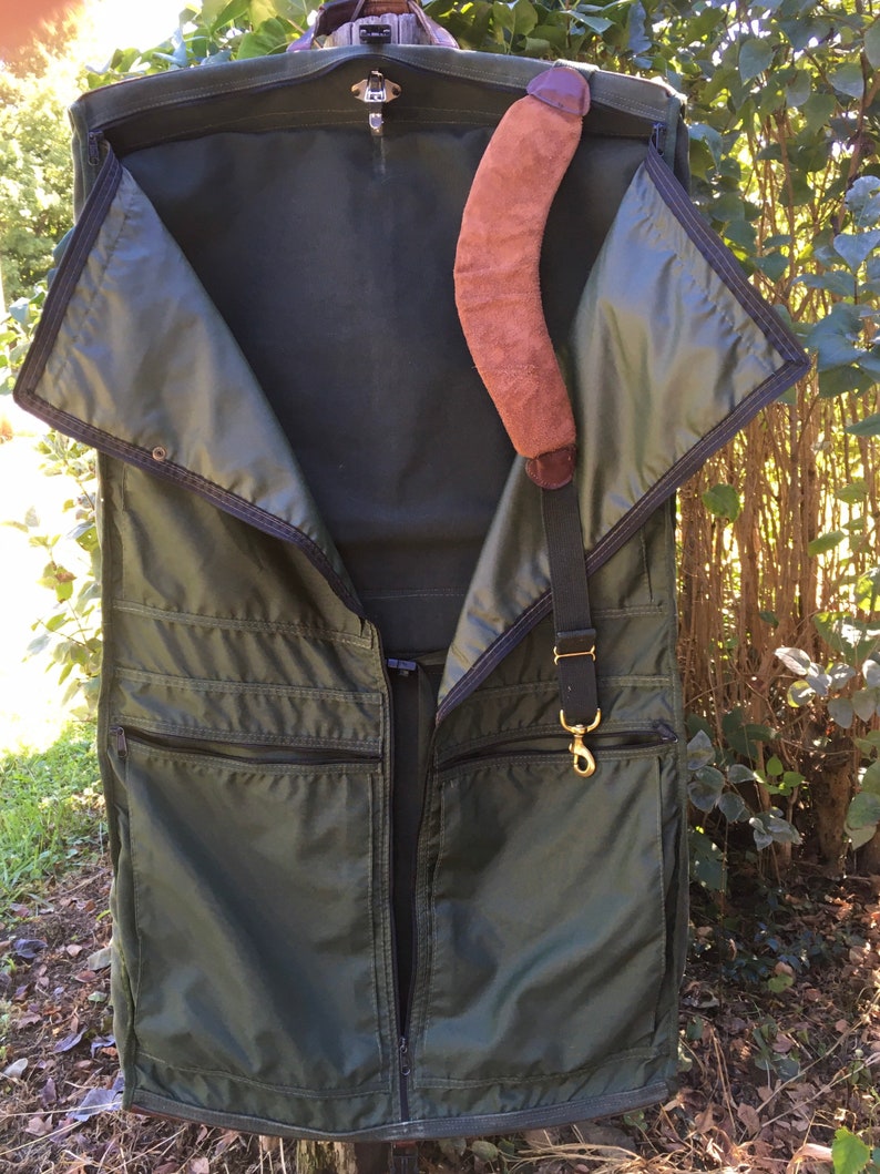 Orvis Luggage Battenkill Leather Garment Bag Orvis Leather Etsy