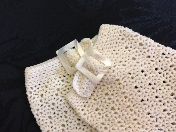 White Crocheted Gloves - Shell Glove Pattern - Sm… - image 2