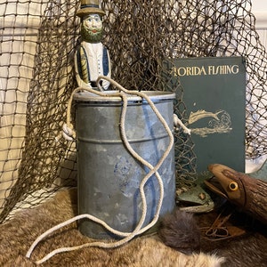 Vintage Galvanized Old Pal 8 Qt. Minnow Fishing Bait Double Bucket Fish Pail  