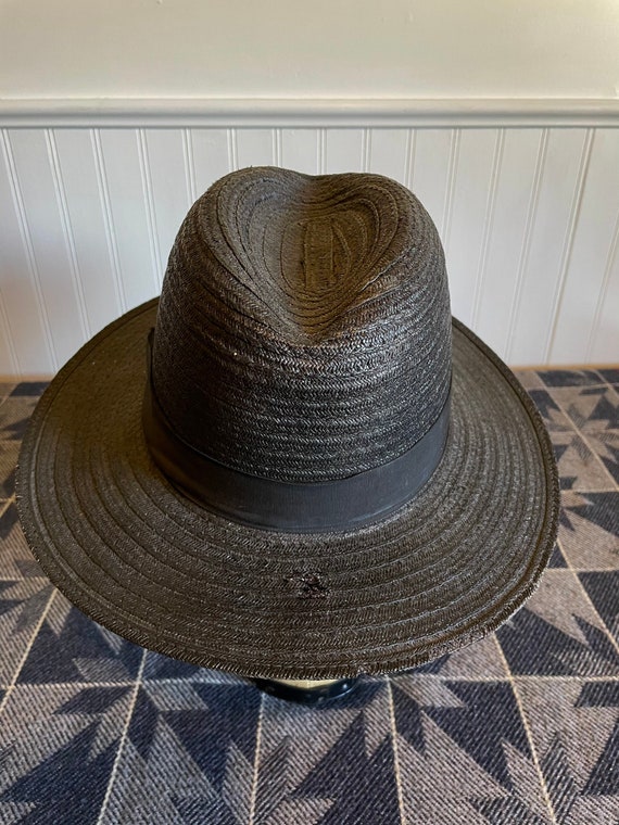 Amish Straw Hat 6 7/8 - Authentic Black Straw Bri… - image 3
