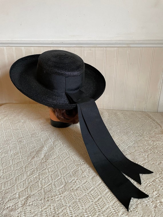 Black French Straw Hat Ladies created by Christine