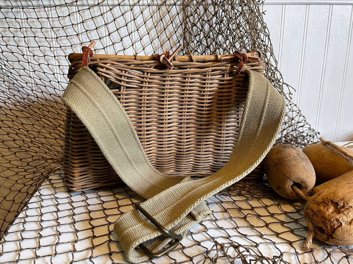 Wicker Fishing Creel Reed Fishermans Trout Creel Decor Fly Etsy