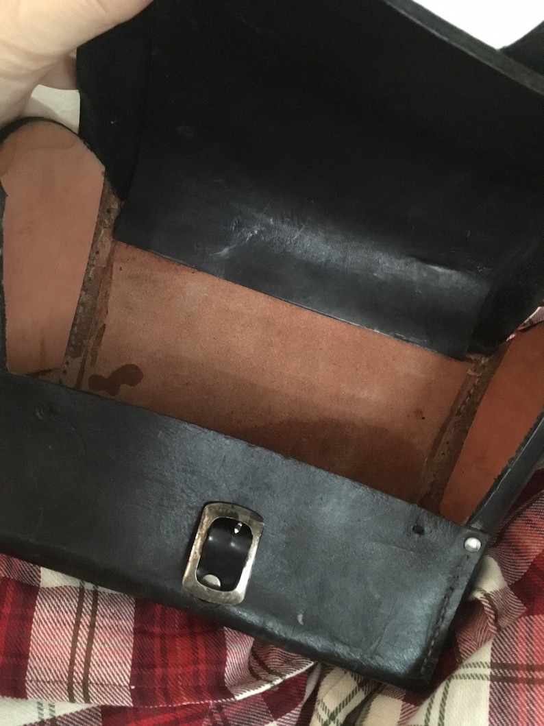 Black leather camera bag travel luggage