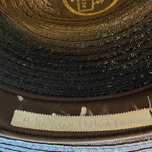 Amish Straw Hat 6 7/8 Authentic Black Straw Brim Fedora Size 55 Long ...