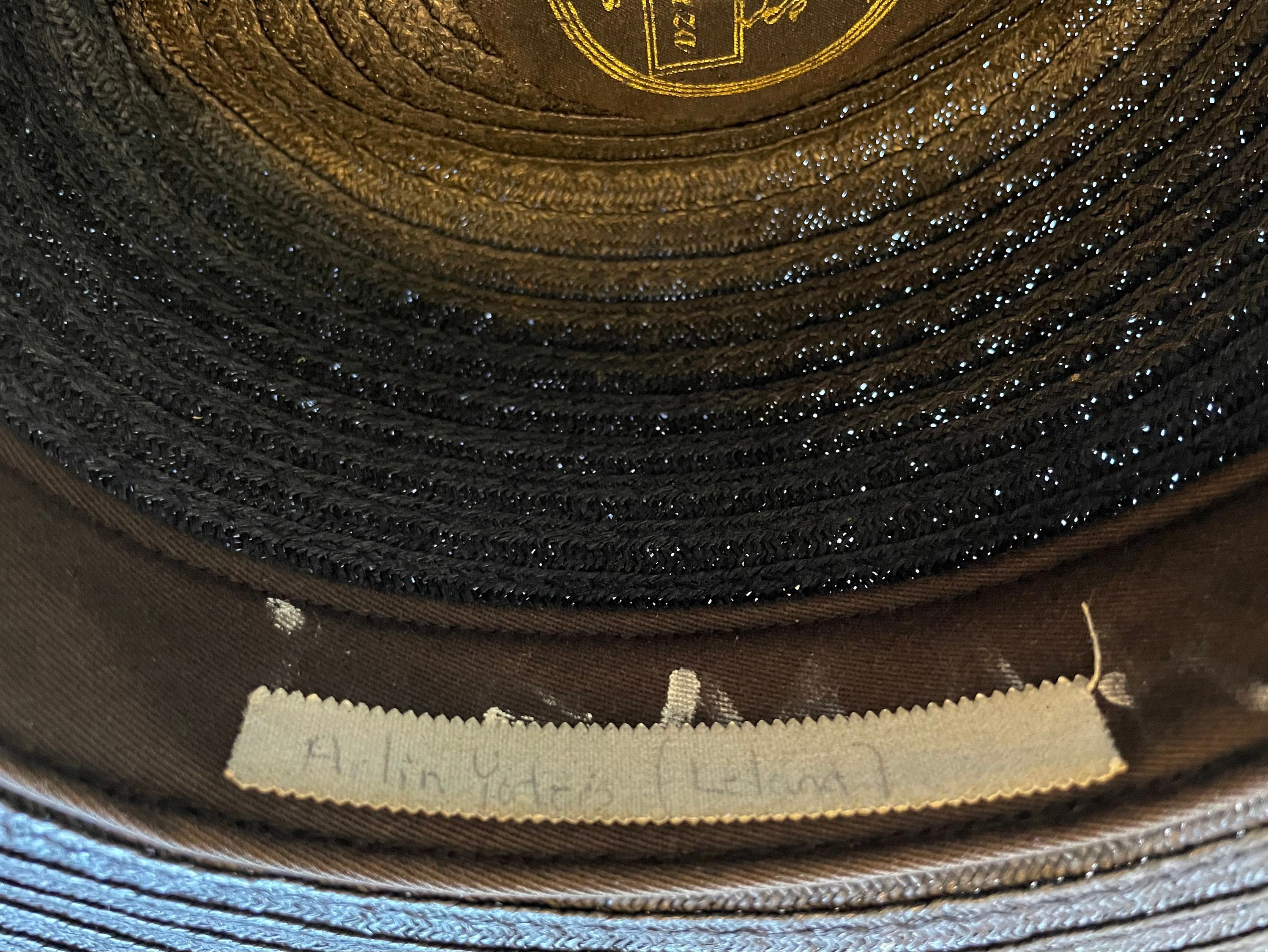 Amish Straw Hat 6 7/8 - Authentic Black Straw Brim Fedora