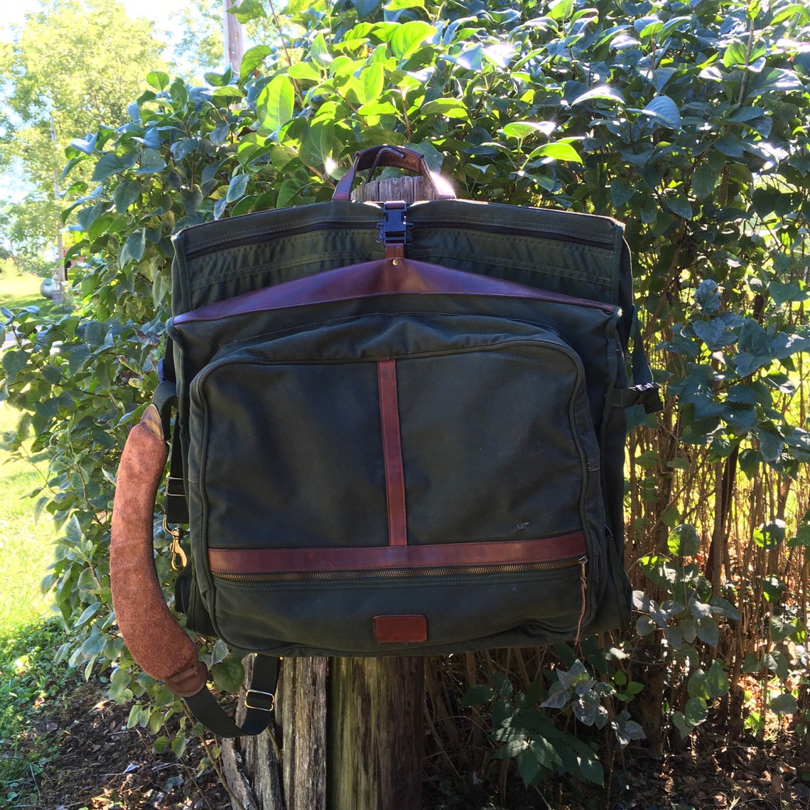 Orvis Luggage Battenkill Leather Garment Bag Orvis Leather Etsy