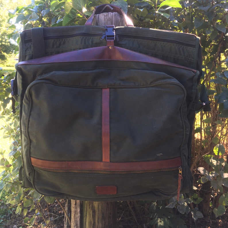 Orvis Luggage Battenkill Leather Garment Bag Orvis Leather Etsy