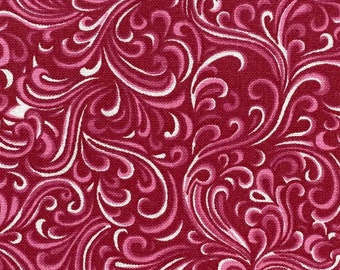 Pink fabric by the yard, pink swirl fabric, pink cotton fabric, pink blender fabric, pink fabric basics, fuchsia fabric, #18192
