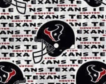 SALE! Houston Texans fabric remnant 31 inches, cotton Houston Texans fabric, licensed NFL fabric, football fabric, extra wide fabric
