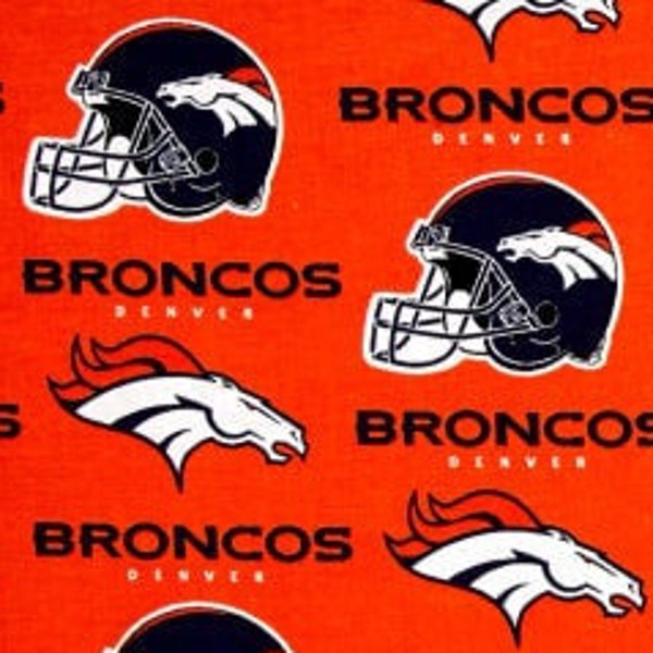 Denver Broncos fabric by the yard, cotton Denver Broncos fabric, licensed NFL fabric, football fabric, extra wide fabric