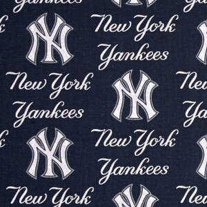New York Yankees fabric by the yard, cotton New York Yankees fabric, licensed MLB fabric, baseball fabric, extra wide fabric