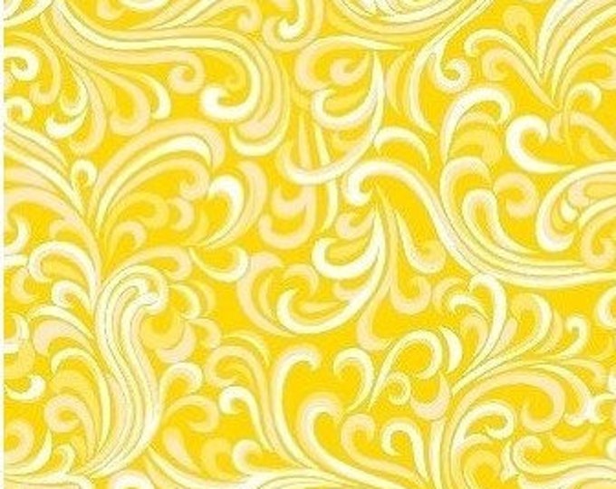 Yellow Fabric by the Yard Lemon Fabric Yellow Swirl Fabric Etsy