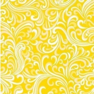 Yellow fabric by the yard, lemon fabric, yellow swirl fabric, yellow and white fabric, lemon yellow fabric, yellow cotton, #18185