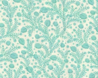 Tissu bleu par yard, tissu bleu et blanc, tissu floral bleu, tissu turquoise, tissu turquoise et blanc, #16451