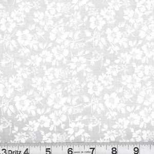 White on white fabric by the yard, white fabric by the yard, white blender fabric, white fabric basics, white leaf fabric, #23835