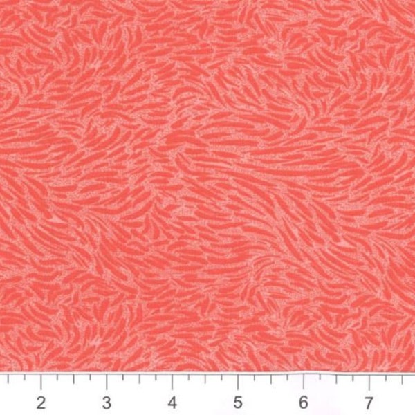 Coral fabric by the yard, coral cotton fabric, salmon fabric, coral fabric basics, coral tonal fabric, coral blender fabric, #20351