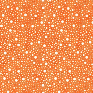 Orange fabric by the yard, orange dots fabric, orange polka dots fabric, orange cotton, orange fabric basics, #20435